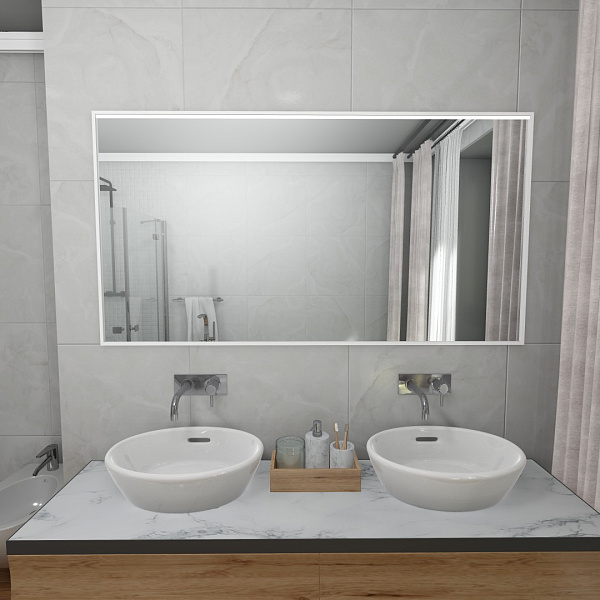 Ванная комната 3.3x3.6м Onix White, полы Docato Pine